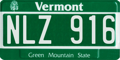 VT license plate NLZ916