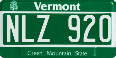 VT license plate NLZ920