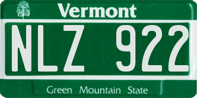 VT license plate NLZ922