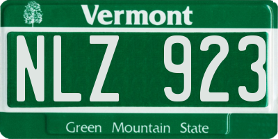 VT license plate NLZ923