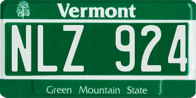 VT license plate NLZ924