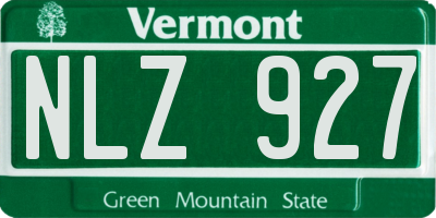 VT license plate NLZ927