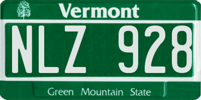 VT license plate NLZ928