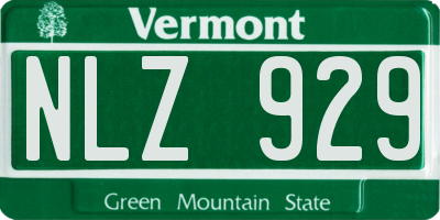 VT license plate NLZ929