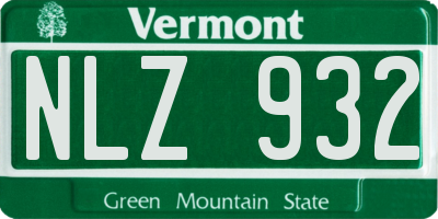 VT license plate NLZ932