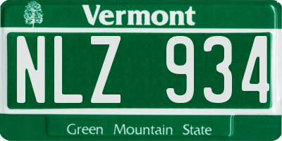 VT license plate NLZ934
