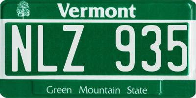 VT license plate NLZ935