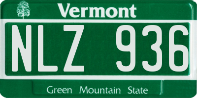 VT license plate NLZ936