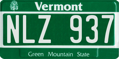VT license plate NLZ937