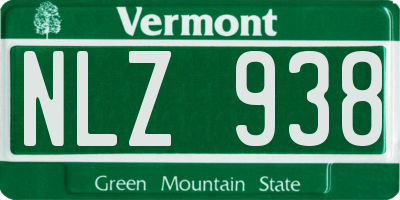 VT license plate NLZ938