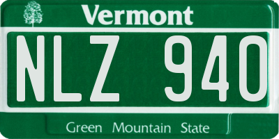 VT license plate NLZ940