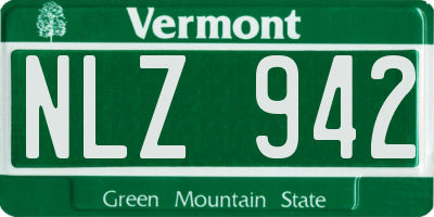 VT license plate NLZ942