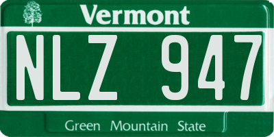 VT license plate NLZ947