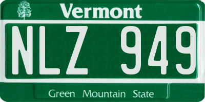 VT license plate NLZ949
