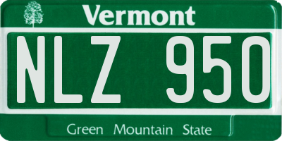 VT license plate NLZ950