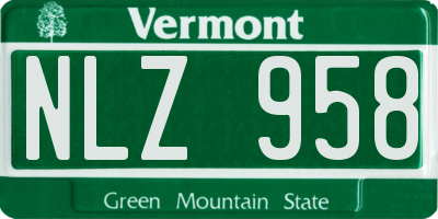 VT license plate NLZ958