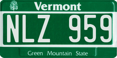VT license plate NLZ959