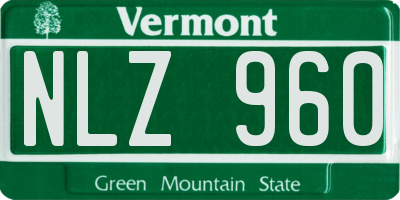 VT license plate NLZ960