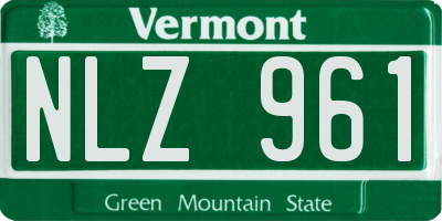VT license plate NLZ961