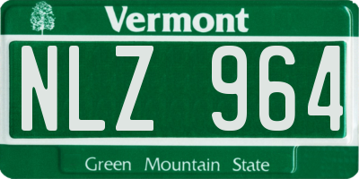 VT license plate NLZ964