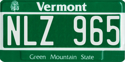 VT license plate NLZ965
