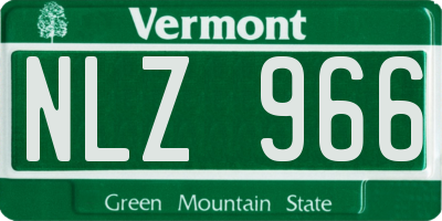 VT license plate NLZ966