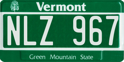 VT license plate NLZ967