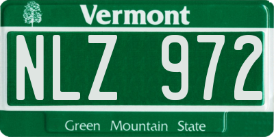 VT license plate NLZ972