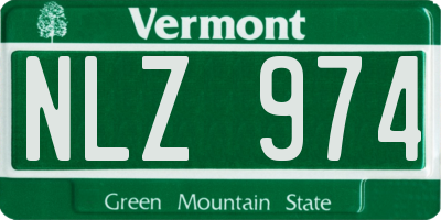 VT license plate NLZ974
