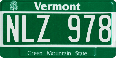 VT license plate NLZ978