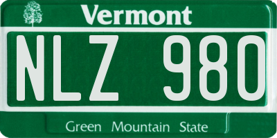 VT license plate NLZ980