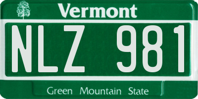 VT license plate NLZ981