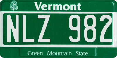 VT license plate NLZ982