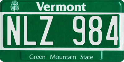 VT license plate NLZ984