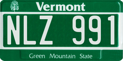 VT license plate NLZ991