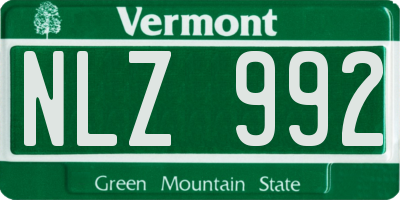 VT license plate NLZ992