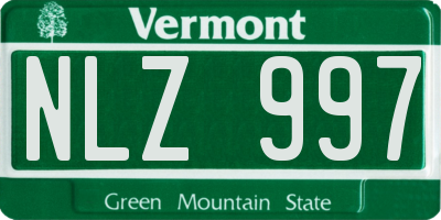 VT license plate NLZ997