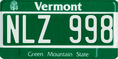 VT license plate NLZ998
