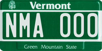 VT license plate NMA000