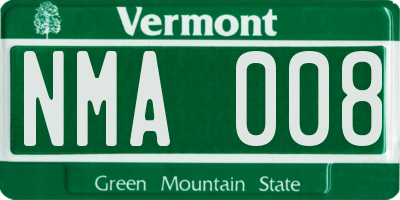 VT license plate NMA008