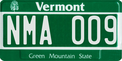 VT license plate NMA009