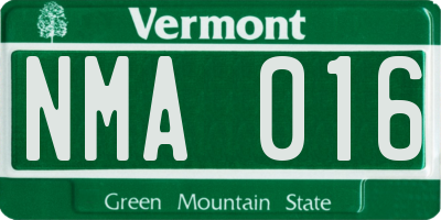 VT license plate NMA016