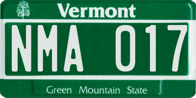 VT license plate NMA017