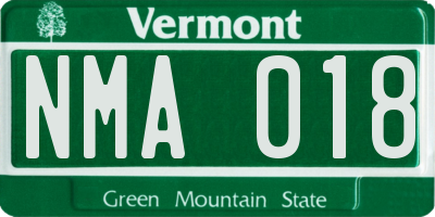 VT license plate NMA018