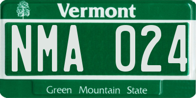 VT license plate NMA024