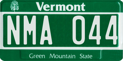 VT license plate NMA044