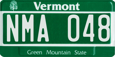 VT license plate NMA048