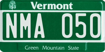 VT license plate NMA050