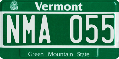 VT license plate NMA055