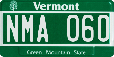 VT license plate NMA060